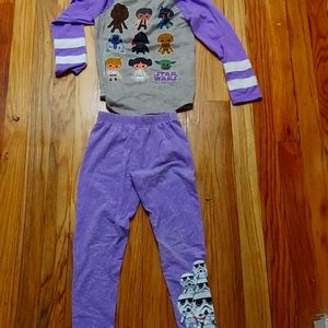 Star Wars Girls Size 5 Disney Store Pajama set